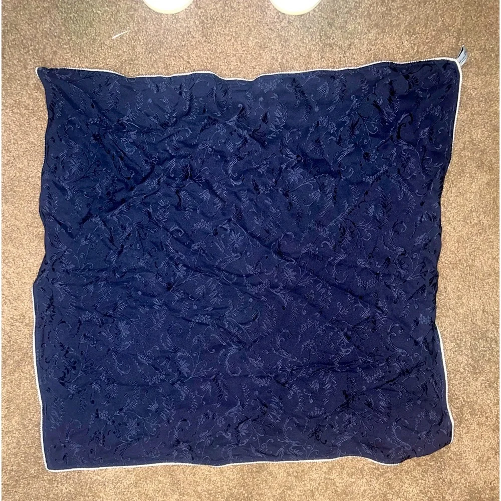 Vintage Christian Dior silk scarf with Pearl trim